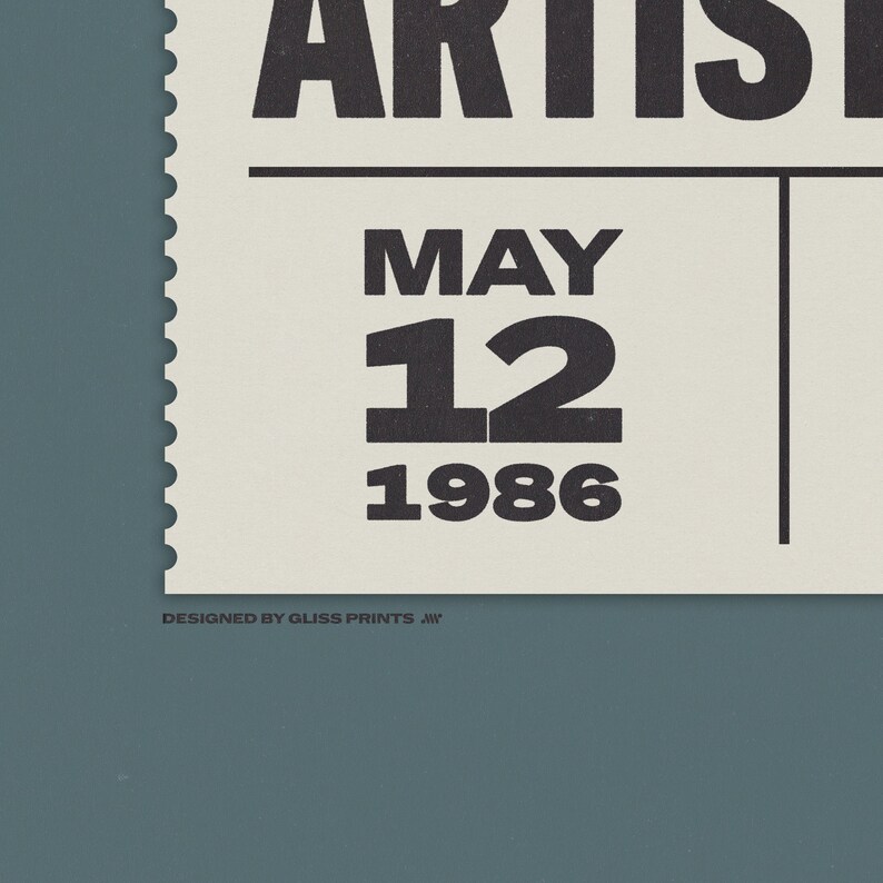 Custom Ticket Stub Poster | Concert Ticket | Gift for Music Lover image 5