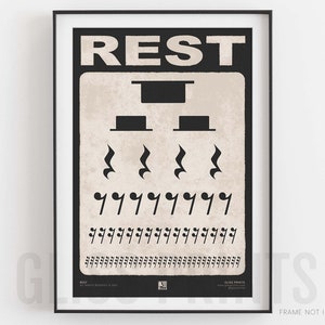 Music Rest Symbol Poster, Black | Music Classroom Music Studio Decor