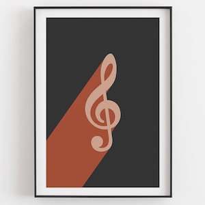 Treble Clef Poster | Musik Kunstdruck | Musik-Raum-Dekor