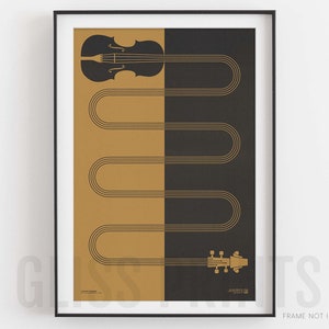Violin Strings Art Print, Yellow