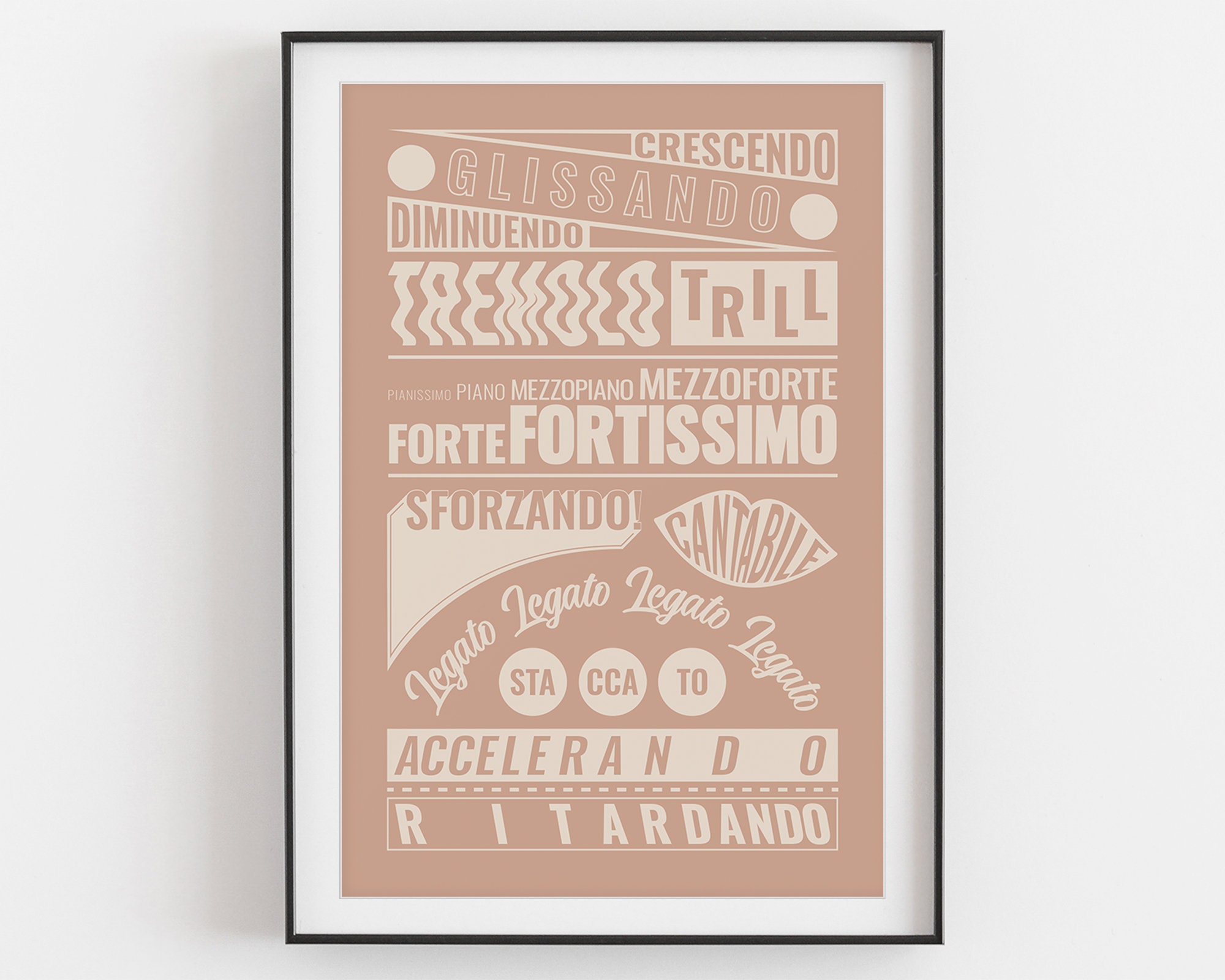 Musical Terms Print | Music Poster, Pink - Etsy