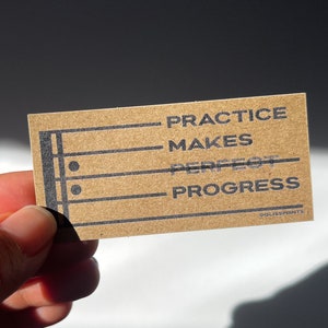 Practice Makes Progress Kraft Paper Sticker | Music Sticker