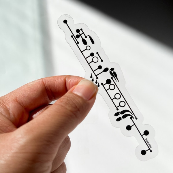 Clarinet Keys Clear Sticker | Music Sticker