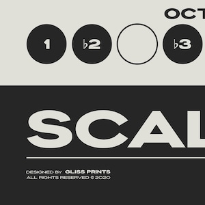 Music Scales Print | Music Theory Poster, Cream | Gift for Musician, Composer image 2