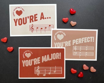 Valentine's Day Music Postcard Set of 3