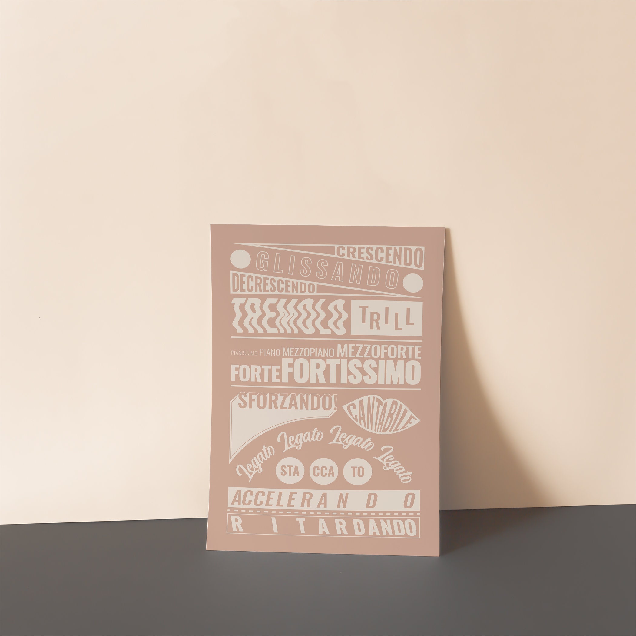 Musical Terms Print | Music Poster, Pink - Etsy