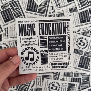 Benefits of Music Education Sticker | Music Teacher Decal