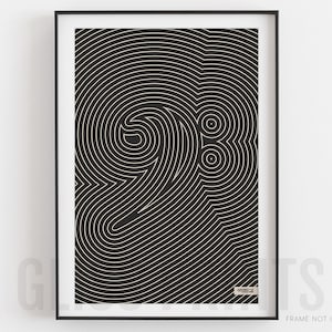 Bass Clef Poster | Striped Pattern | Music Art Print, Black