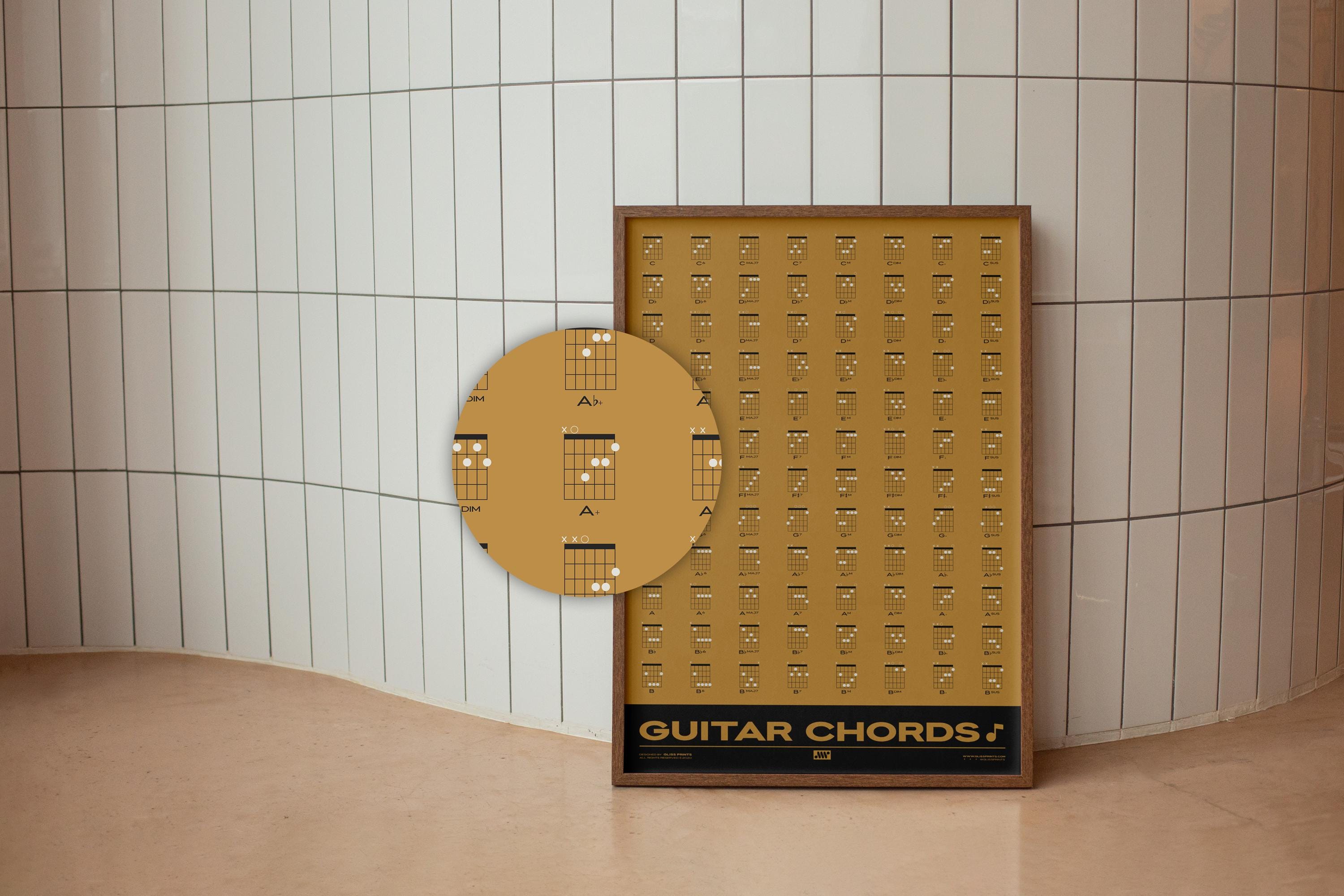 Guitar Chords Chart Poster | Gift for Guitarist | Music Education ...