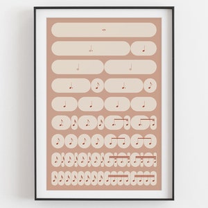 Music Note Value Poster | Rhythm Beat Breakdown | Pink
