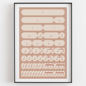 Music Note Value Poster | Rhythm Beat Breakdown | Pink