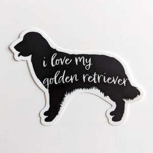 Eu amo meu adesivo de vinil golden retriever