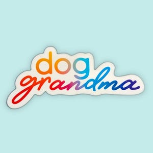 Adesivo de vinil cursivo Dog Grandma