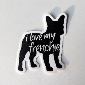 Uwielbiam moją naklejkę winylową Frenchie