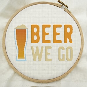Beer We Go Cross Stitch Pattern