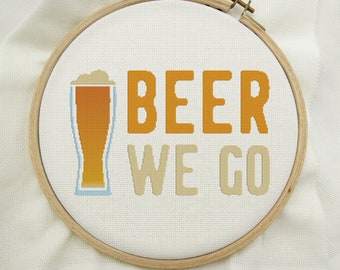 Beer We Go Cross Stitch Pattern