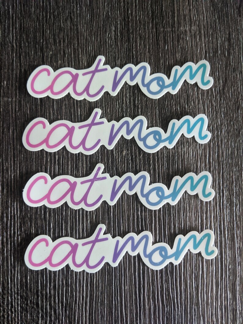 Cat Mom Cursive Vinyl Sticker - Etsy