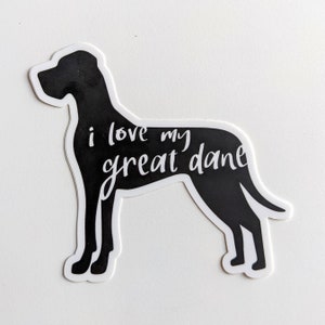 Eu amo meu adesivo de vinil Dogue Alemão