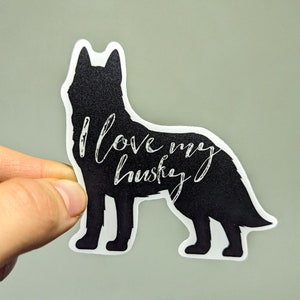 Ik hou van mijn husky vinylsticker