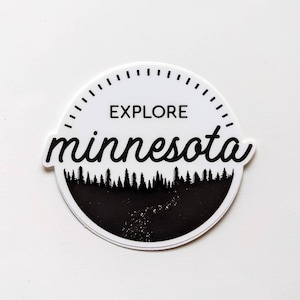 Adesivo Explore Minnesota | Adesivo Caminhada Acampamento Aventura Explore