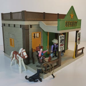 Set PLAYMOBIL Vintage Western – Shérif, Prison, Chariot & Accessoires – Année 1994