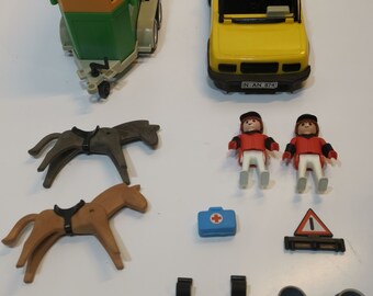 Pièce Playmobil Attache Grise Pour Roue De Voiture/jeep - Occasion - Compatible