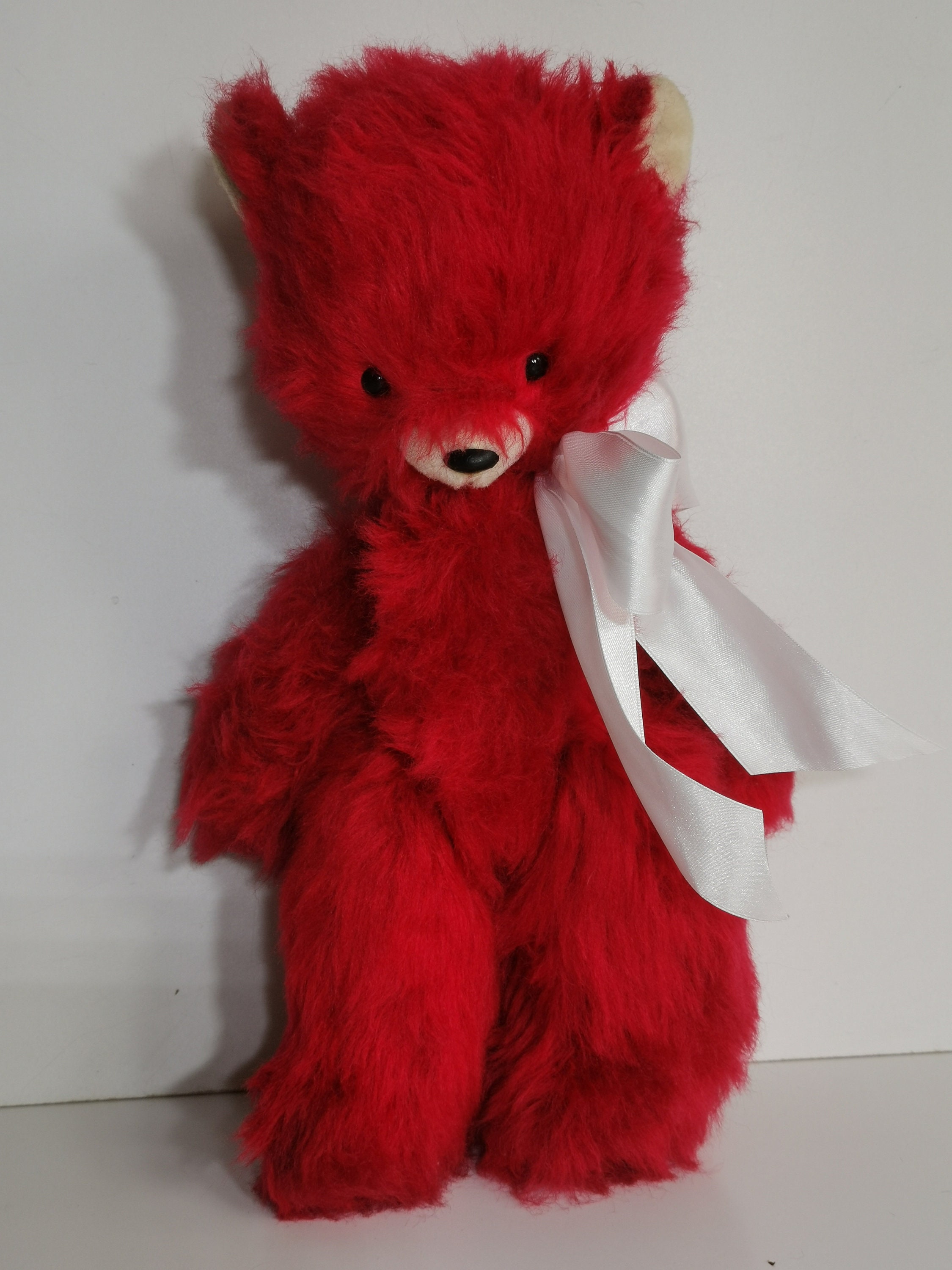 red black teddy bear