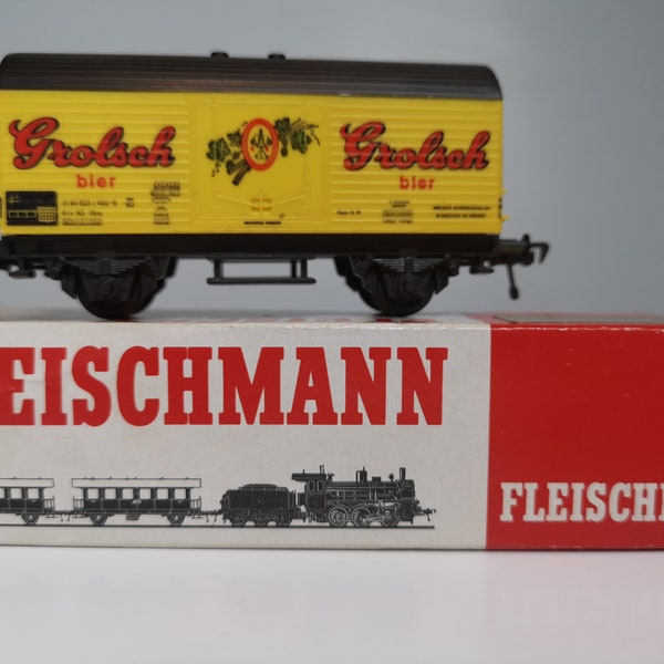 VTG Fleischmann Wentink, trains-hobby, models train, collectible trains HO 5002, Grolsch Bier , Wagone, Boxed, Western Germany