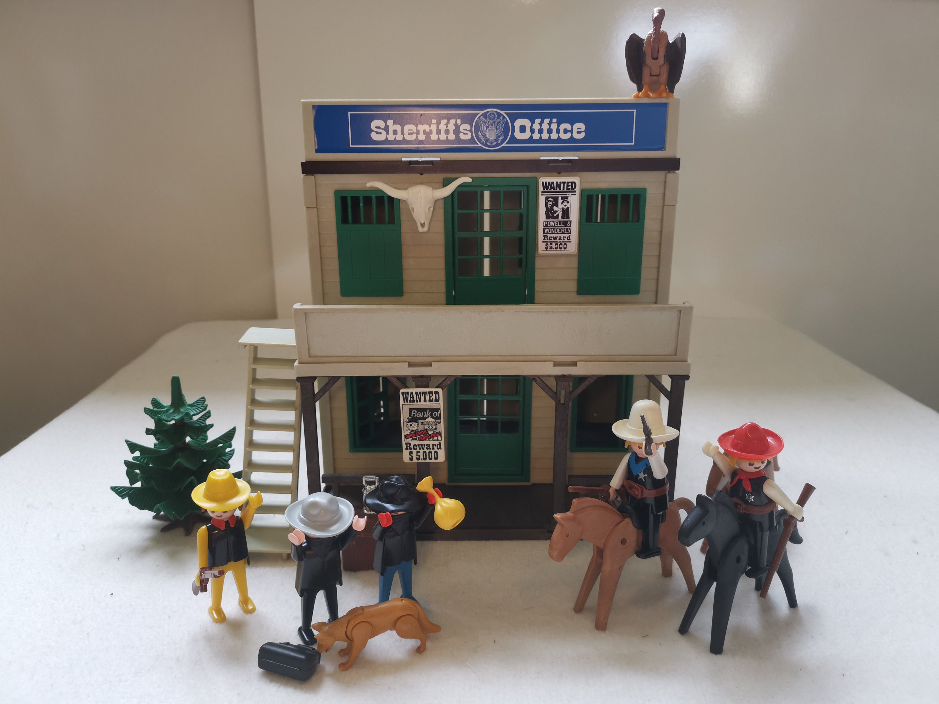 PLAYMOBIL BUREAU SHÉRIF bureau vintage panneau enseigne western nom
