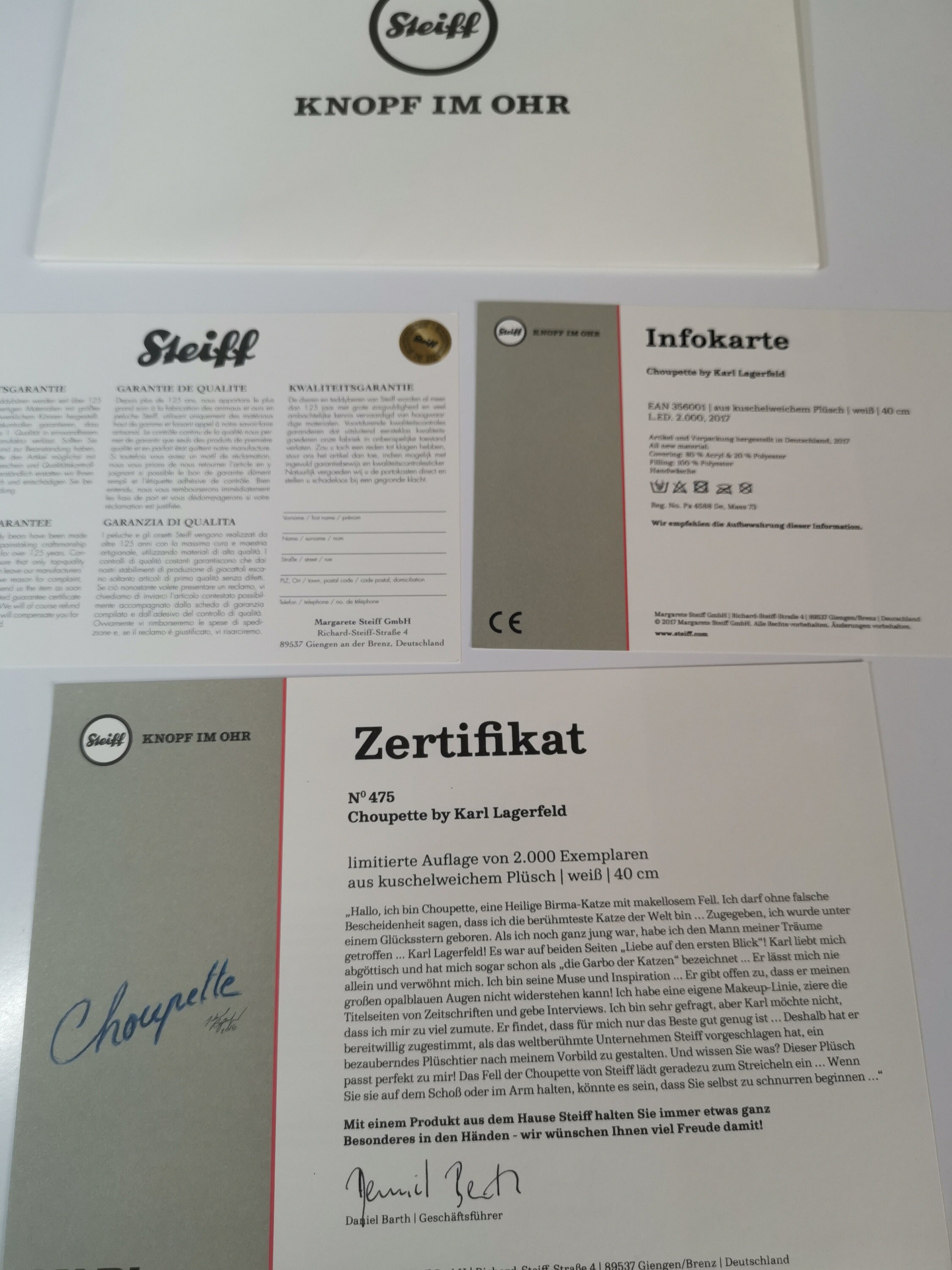 steiff choupette cat