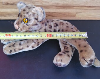 VTG Rare Steiff Ocelot/ozelot ,reclining Wild Cat Orange Eyes