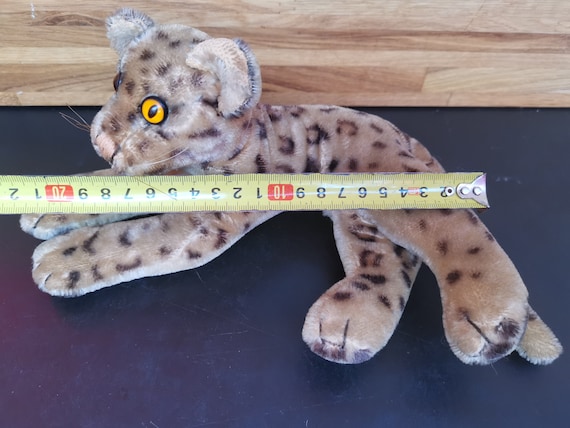 VTG Rare Steiff Ocelot ozelot reclining Wild Cat Orange Eyes