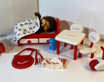 VNTG モンチッチの家具、親指を吸っているモンチッチ、猿、赤ちゃん猿