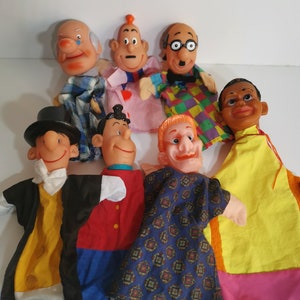 Vintage handpuppets , Samson & Gert  handpuppets , Samson studio, Belgium