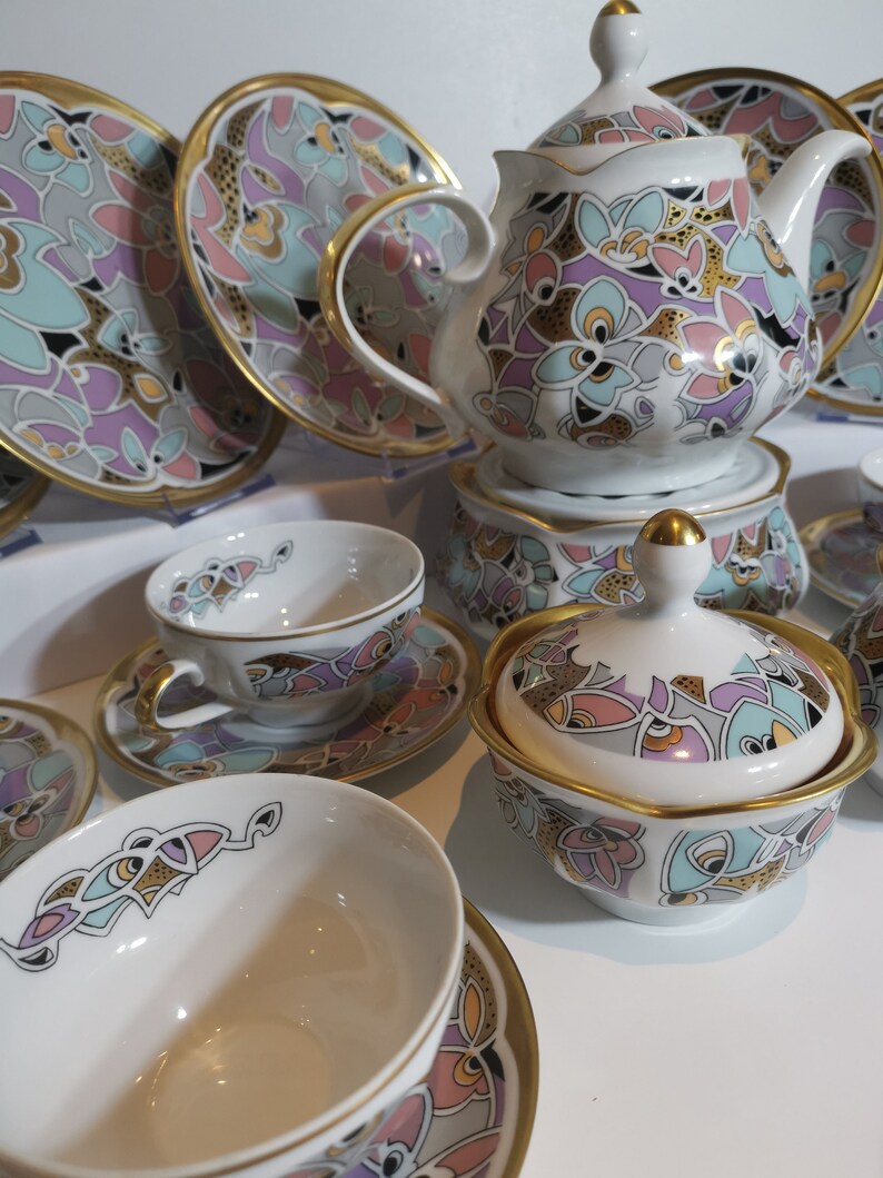 VTG JLMENAU Graf Von Henneberg Porcelain Tea Set 24 St Etsy