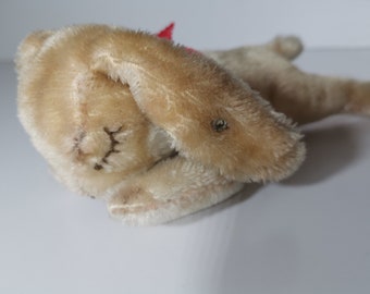 VTG Steiff Mohair plush toy Hansi Rabbit Bunny, button, 1954-1958,Germany