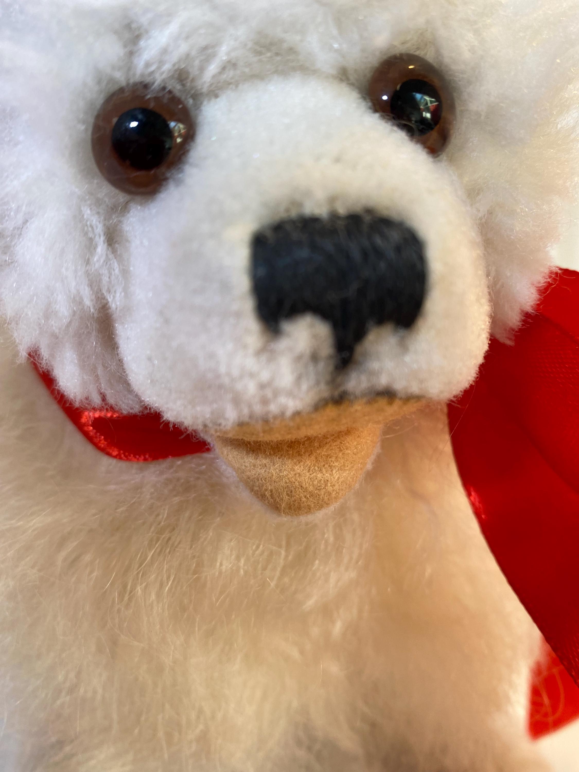 VTG Rather Rare Steiff Cosy Blanko Spitz Dog ,white Spitz, Button
