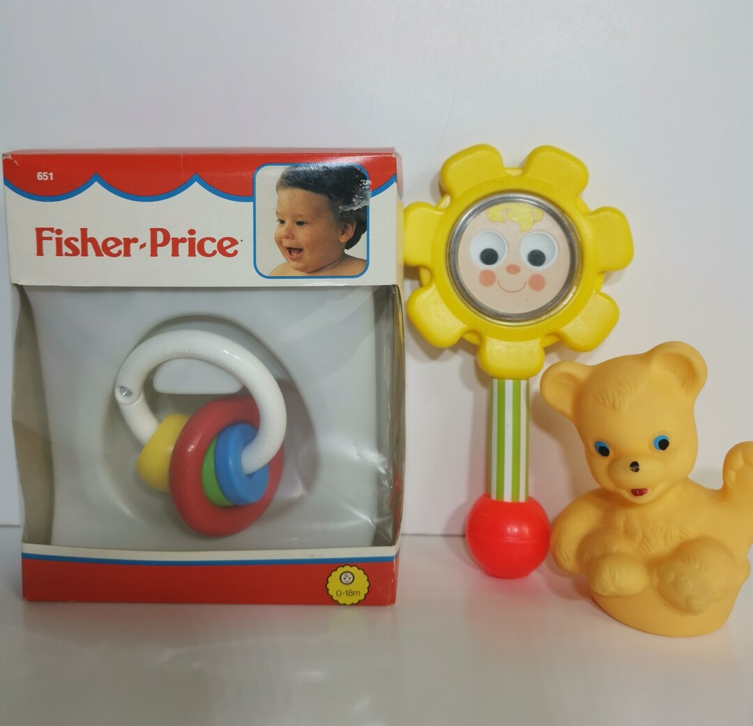 VTG Fisher Price Rattles for Baby, Toddler, Colorful , Motor Skills,usa