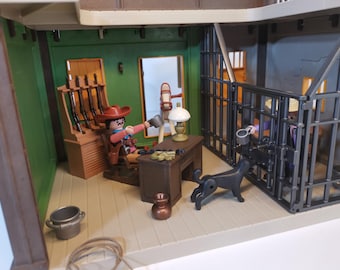 Playmobil 3786 & 3787 – Bureau Du Shérif Et Saloon Golden Nugget – Western 1994