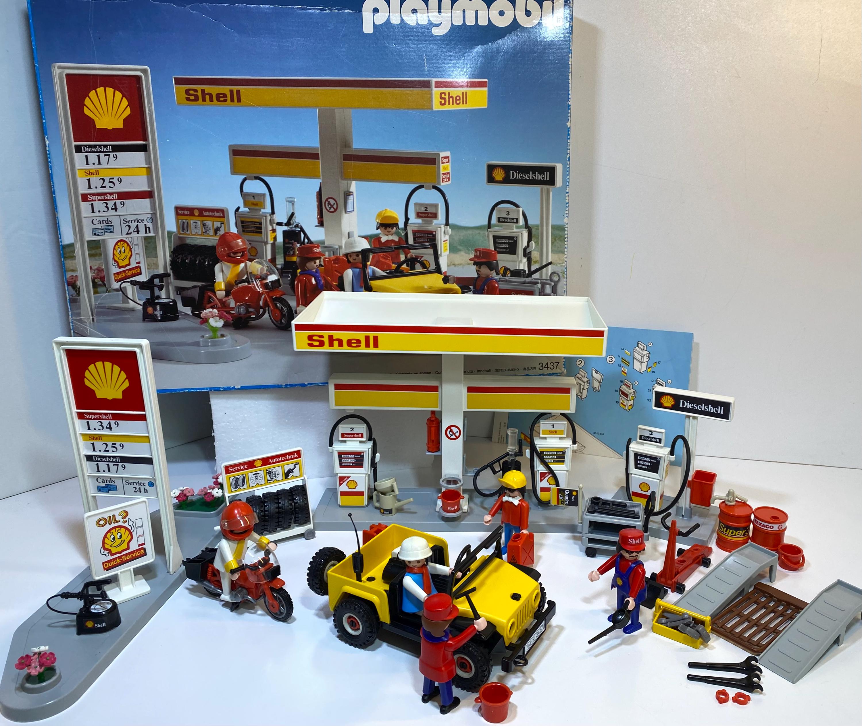 VNTG Playmobil 3437 Shell Service Station ,shell Pomp Station