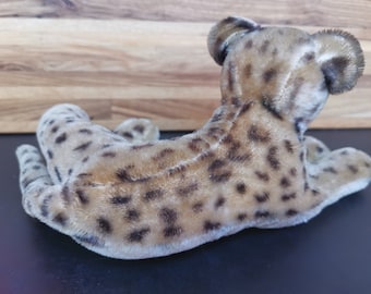 VTG Rare Steiff Ocelot/ozelot ,reclining Wild Cat Orange Eyes