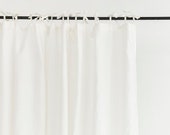 Linen curtains in Ivory white. Tie top curtains. Semi sheer washed linen curtain. Linen drapes. Window cover.
