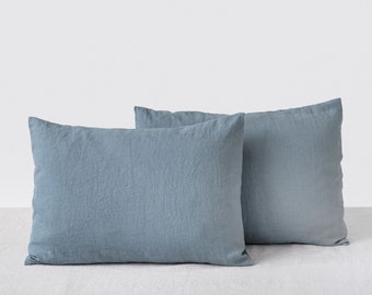 2x linen pillowcases, french blue. Set of 2 linen pillowcases. Standard, queen, king linen pillow covers