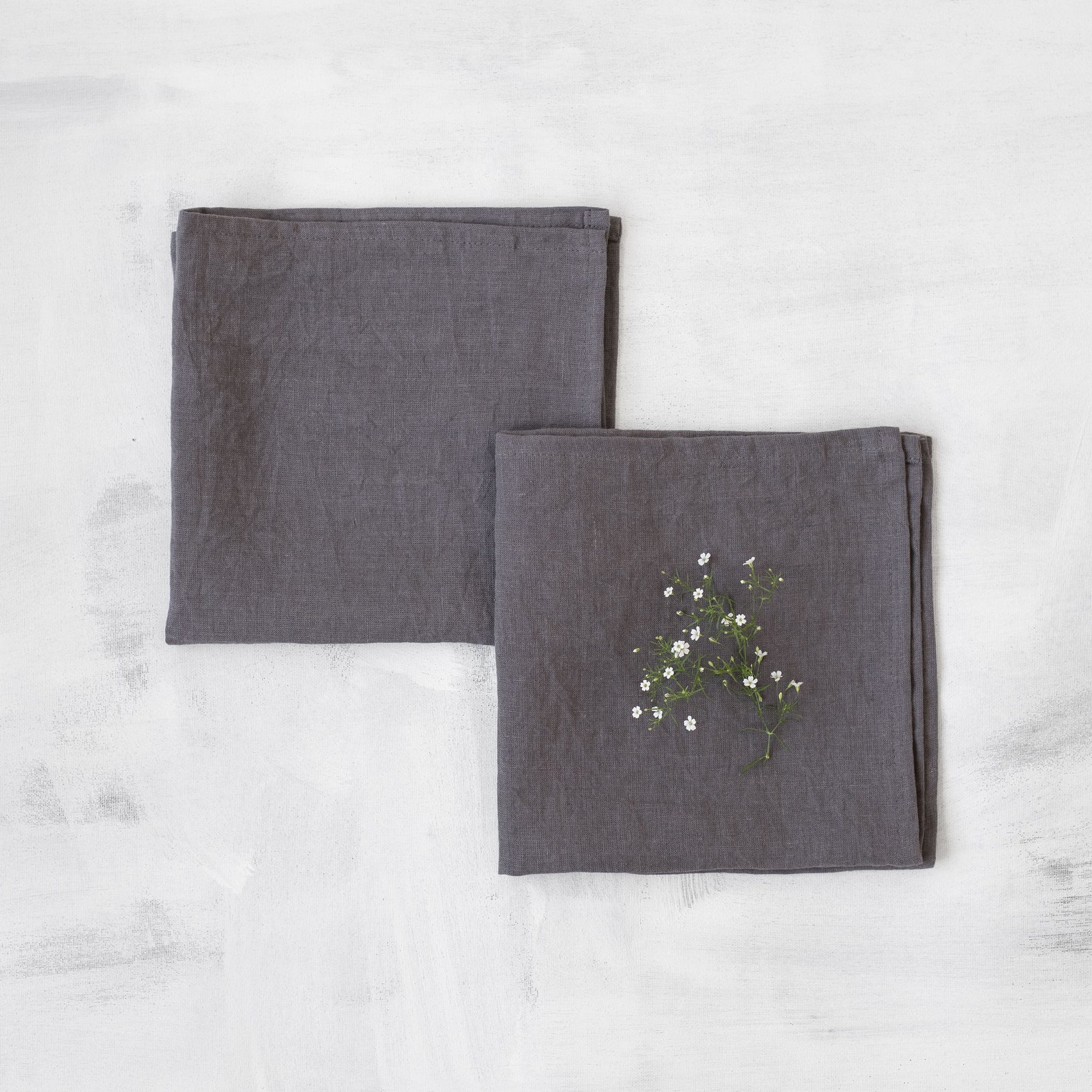 Dark Gray Linen Napkins. Set of 2 Stonewashed Linen Napkins. Etsy