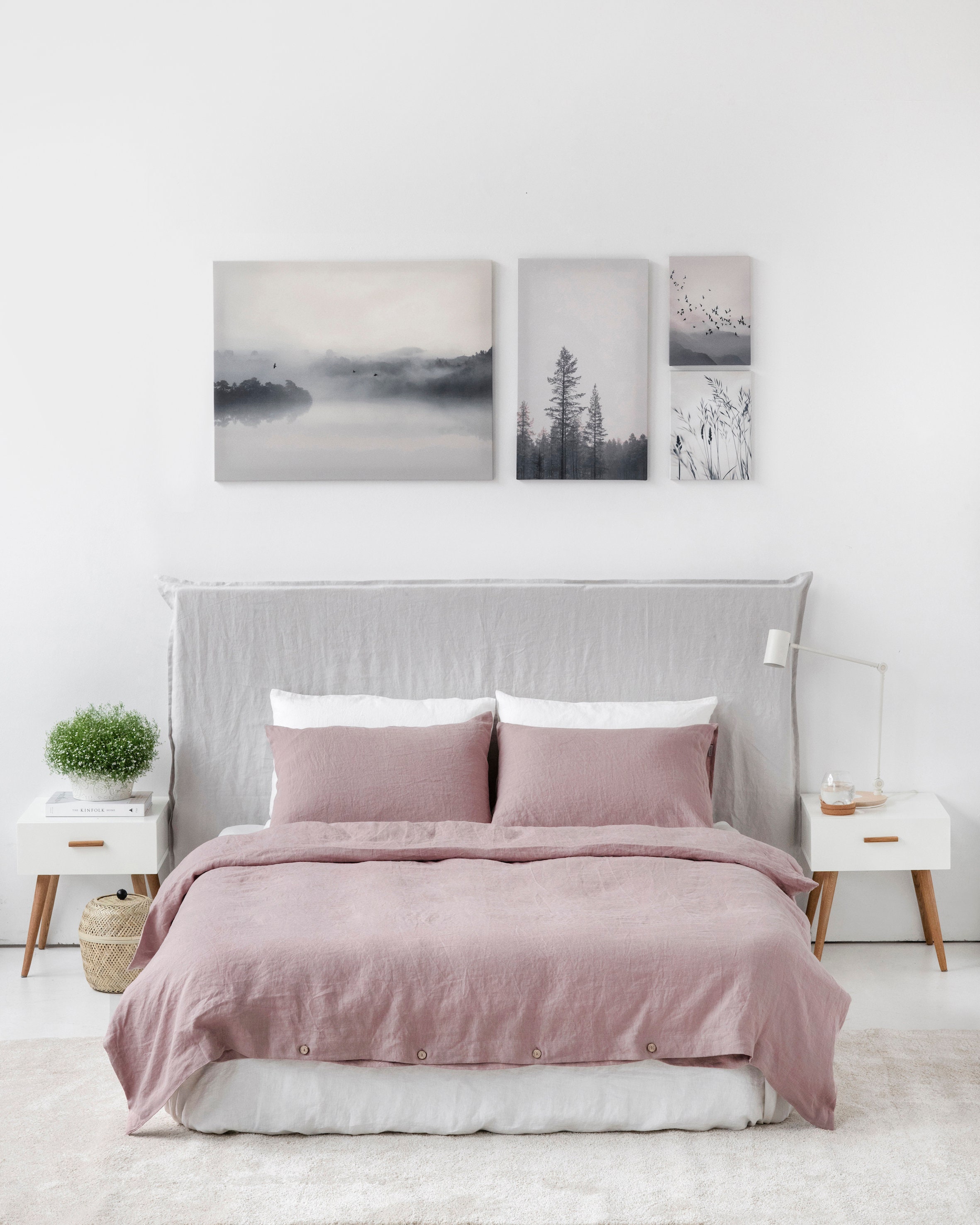 2x linen pillowcases mauve. Set of 2 linen pillowcases. Etsy