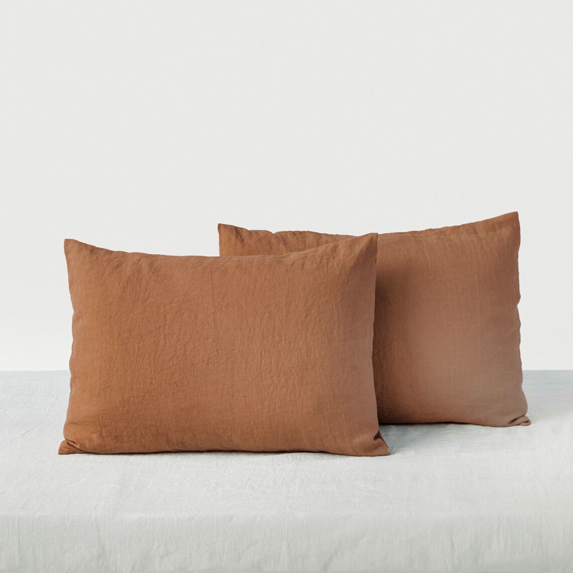 2x Linen Pillowcases Caramel Brown. Set of 2 Linen Pillow Etsy