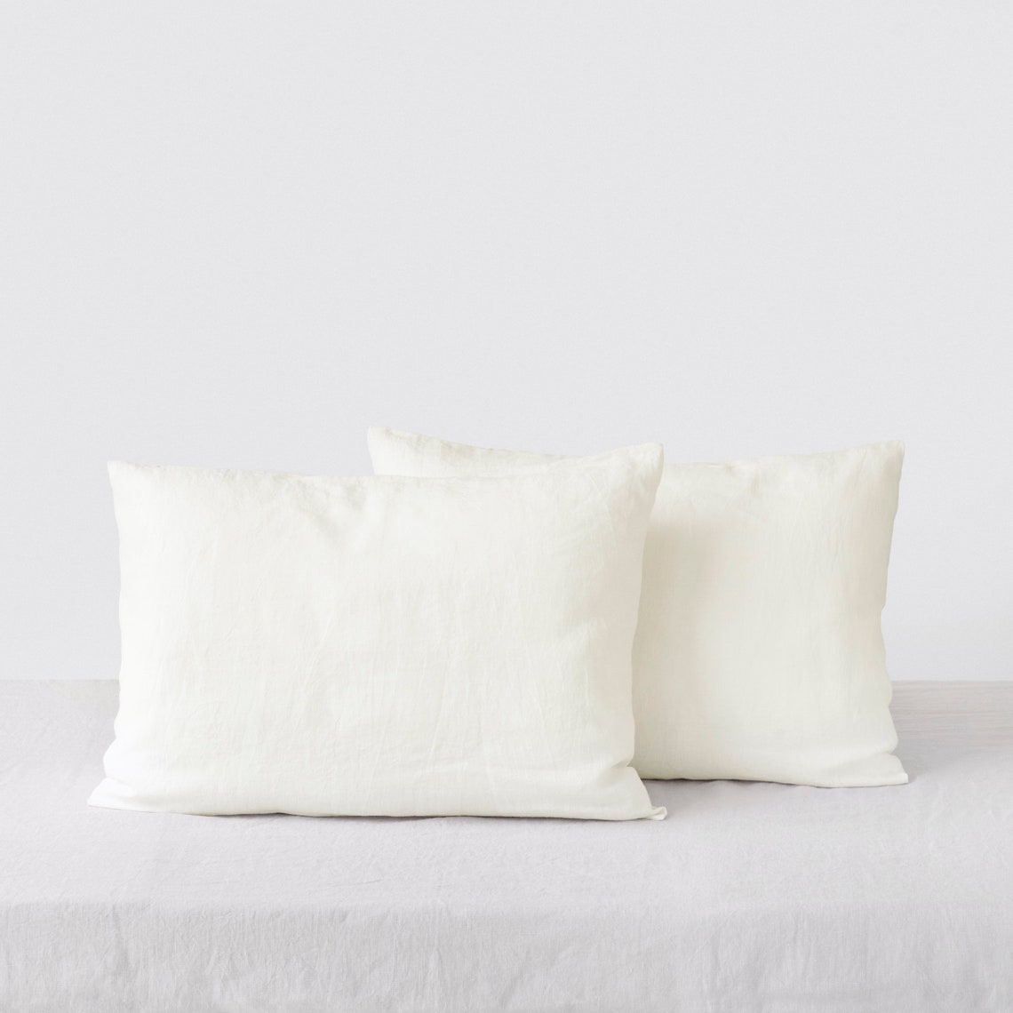 Ivory White linen pillowcases. Set of 2 linen pillowcases. Etsy