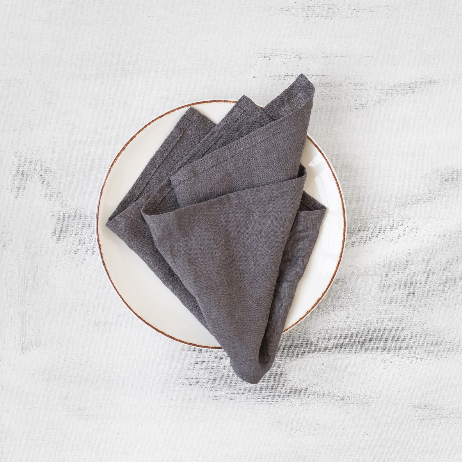 Dark Gray Linen Napkins. Set of 2 Stonewashed Linen Napkins. Etsy