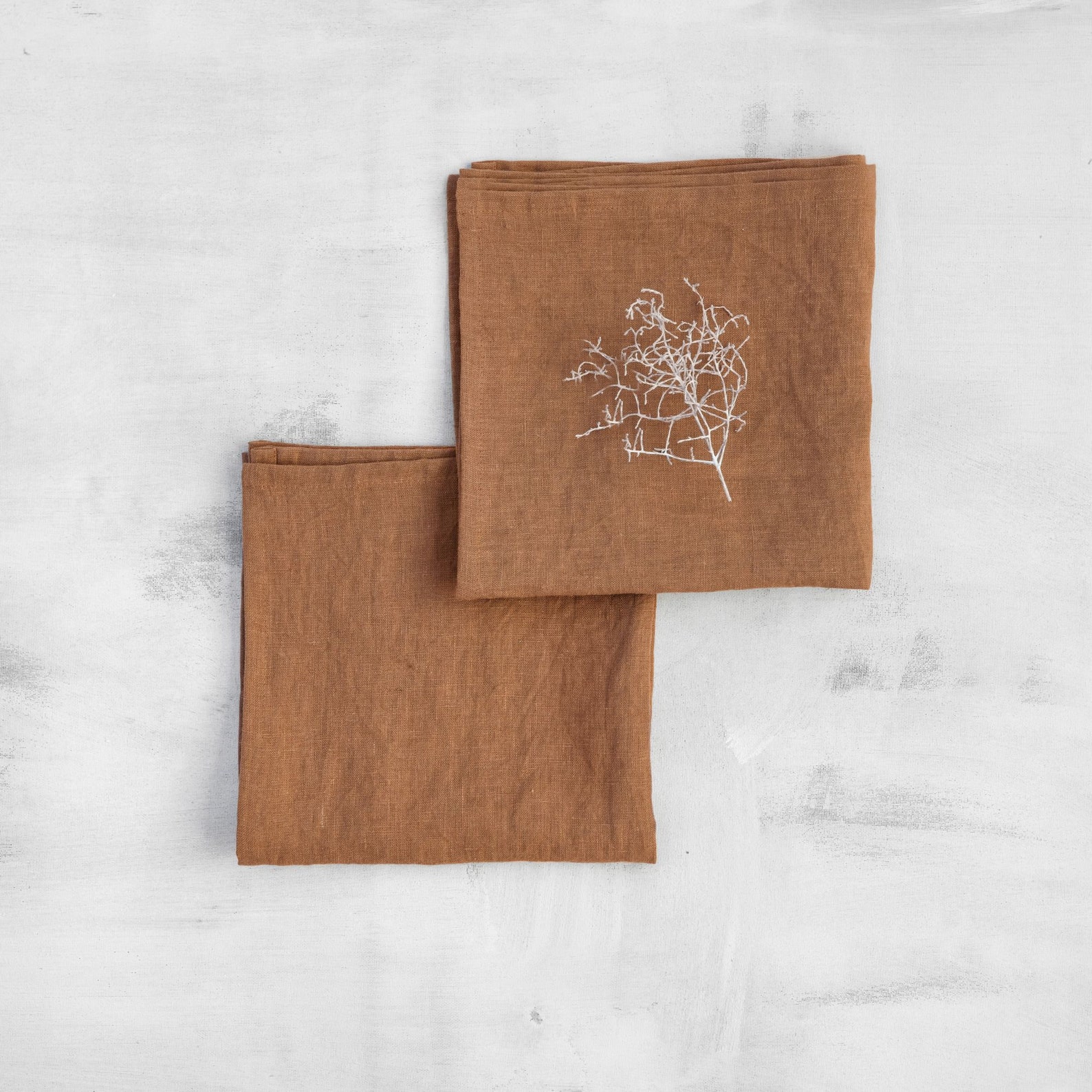 Caramel Brown Linen Napkins. Set of 2 Washed Linen Napkins. Etsy