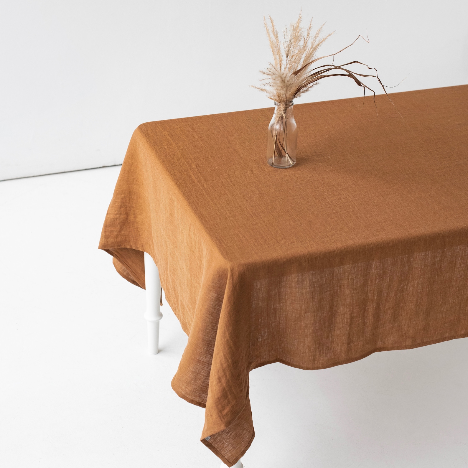 Linen tablecloth Caramel brown. Washed linen tablecloth. Etsy